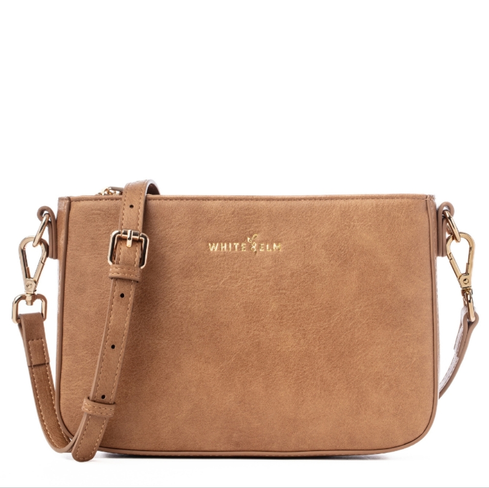 NWT White Elm Ara Convertible Crossbody Purse Almond